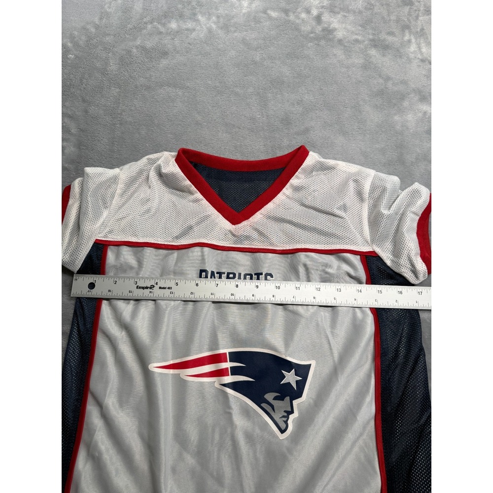 New England Patriots NFL Flag Football Jersey Boys M Gray Mesh Panels Play 60 - Picture 6 of 7